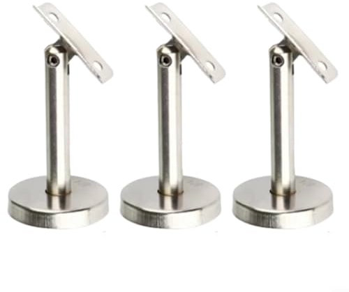 Sandyseptember Juego de soportes de pasamanos, accesorios de soporte recto de acero inoxidable, soporte fijo ajustable para escalera, 80 mm-A