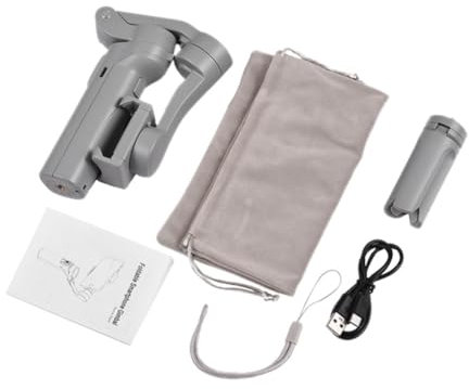 Junterone Stabilizzatore manuale F5 a 3 assi con tracciamento facciale per brevi video e vlog, portatile e pieghevole,