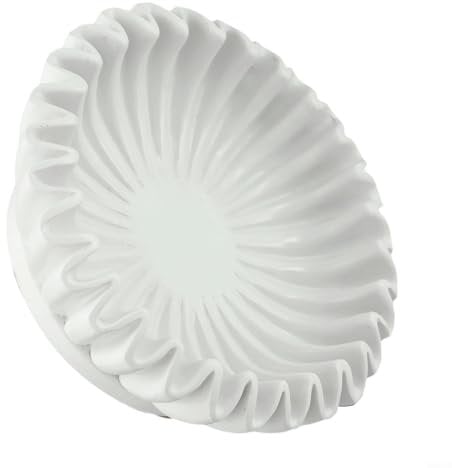 HandCrafted Marble Large Decorative Bowl | White Decorative Bowls for Home Decor | Ruffle Bowl | Scalloped Bowl | Fluted Bowl | Key/Fruit Bowl | Ring Dish | Organic Modern Home Decor Bowl