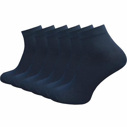 GAWILO Damen Quarter Socken aus 100% reiner Baumwolle (6 Paar | 10 Paar) | Füßlinge ohne drückende Naht über den Zehen (DE/NL/SE/PL, Numerisch, 35, 38, Regular, Regular, blau | 6 Paar)