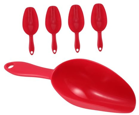 ABOOFAN 5 Stück Getreideschaufel Popcorn serviert Schaufeln Popcorn Bar Scoop Löffel aus Teeblättern Eispunktlöffel Messlöffel für die Küche Snack serviert Schaufel pp rot Wiederverwendbar