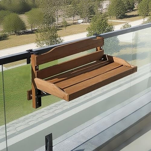 ZENSTYW Klappbar Balkonhängetisch,Hängetisch Klapptisch Balkon Zum Einhängen,Balkonklapptisch Zum Einhängen, Balkonhängetisch,Balkon Tisch Zum Einhängen Tisch Balkongeländer(60cm/23.6in)
