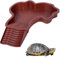 Generico de Agua para Piscina con Rampa 35x28cm Comedero para Reptiles Cuenco para Reptiles Cuenco para Reptiles Antideslizante con Drenaje para Tortugas Reptiles