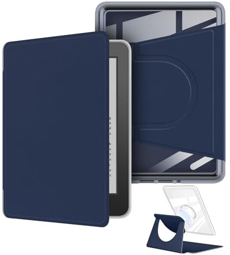 Custodia girevole a 360 gradi per Kindle da 6 pollici (10a generazione - 2019, modello NO. J9G29R), design magnetico staccabile, custodia protettiva regolabile con supporto posteriore trasparente con