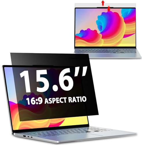 LUSA DESIGN Sichtschutzfolie für 15,6 Zoll 16:9 Seitenverhältnis Laptop | Abnehmbarer, Anti Spy Blaulicht Blendfrei Blickschutzfolie, Laptop Sichtschutz mit Lenovo Hp Acer Dell Samsung Asus Toshiba
