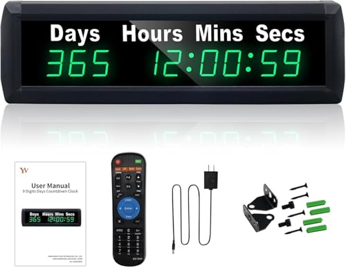 YZ LED Countdwon Timer 999 Tage,Countdown Kalender, Timer Digital | Digitaler Tageszähler, mit Fernbedienung, 12/24H Echtzeit, Countdown Rente, Countdown Uhr für Hochzeit, Urlaub, Geburtstag
