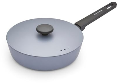 Morphy Richards Saute Pan, Forged Aluminium, 24cm, Non Stick Ceramic Coating, Soft Touch Handles, Oven Safe Up to 180c, Suitable for All Hobs, Grey, 852253