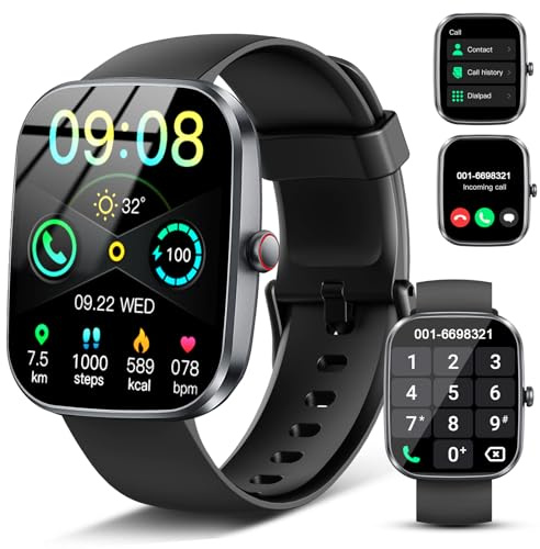 2026 Reloj Inteligente Hombre Mujer, 1.91 Smartwatch, Llamadas Bluetooth, Pulsómetro/Monitor de Sueño/Podómetro, 110+ Modos Deportivos Smart Watch, Impermeable IP68 Pulsera Actividad para Android iOS