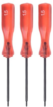 for TRI-Wing Screwdriver Y1.5mm, 3-Pack Repair Tool for Wii for DS 3DS, Red Metal Y-Tip Bits for Game Console