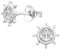 Laimons Damen-Ohrstecker Anker Platte glanz rot Sterling Silber 925