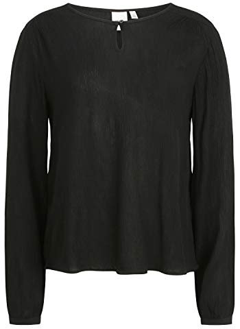 ICHI Damen Bluse Hemdbluse Langarm 20108994, Größe:M, Farbe:Black (10011)
