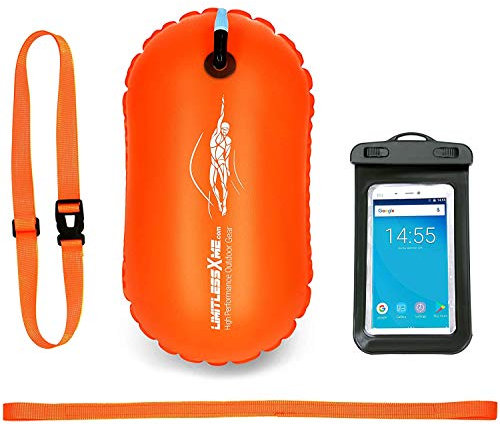 Schwimmboje - 15l. Sicherheit beim Schwimmen, Open Water und Triathlon. Swimming Buoy, Swim Bubble, Schwimm Boj aufblasbar