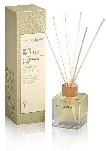 ATELIER REBUL Verbena & INGWER DUFTSTÄBCHEN (120ml) - Blumen- und Zitrusduft - Hochwertiges Duftöldiffusoren für EIN wunderbares Raumklima