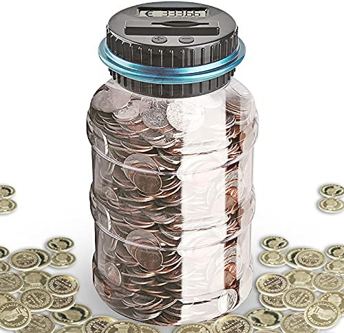 Spardosen für Kinder, Piggy Bank Elektronische Spardose für Kinder 1.8L Spardose Groß Sparbüchse Kinder,Spardose Geld Sparbüchse mit Zählwerk für Erwachsene