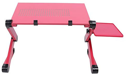 Table de Bureau pour Ordinateur Portable avec Support de Souris Lit d'ordinateur Pliant de Style Moderne(Rose Red)