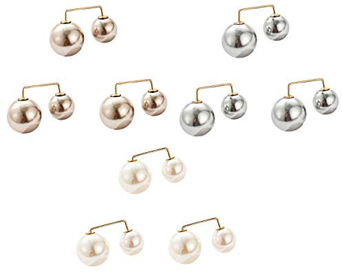 CAREOR 9 PCS Fashion Pearl Brosche Sicherheitsnadeln Tops Dekoration für Frauen Mädchen Home (A)