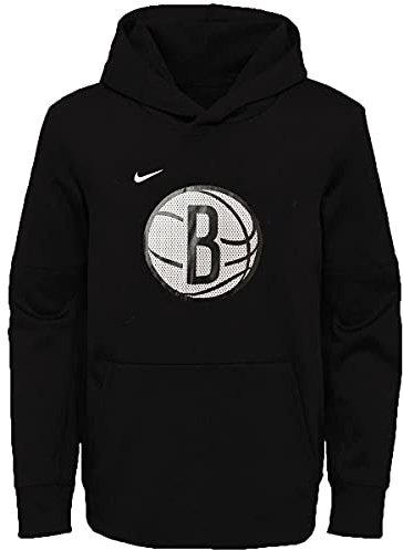 Brooklyn Nets Youth Logo Performance Pullover Fleece Hoodie - Schwarz - Medium