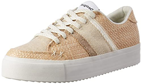 Desigual Femme Chaussures de Rue Naturelles Basket, Blanc, 36 EU