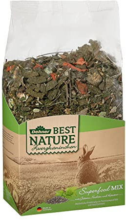 Dehner Best Nature Nagerfutter, Zwergkaninchenfutter Superfood Mix, 1.5 kg