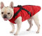 Dociote Hundemantel Hundejacke mit Geschirr & Reißverschluss gefütterter & wasserdichter Wintermantel Winterjacke für Winter für kleine mittelgroße Hunde Rot L