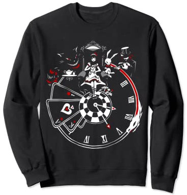 VampireFreaks Wanduhr Alice im Wunderland Sweatshirt