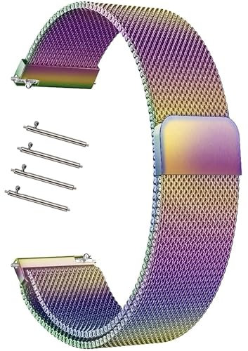 Edelstahl-Mesh Uhrenarmband Armband [14-24mm] für Smartwatches | Magnetverschluss & Werkzeugfreie Anpassung | Premium Metallgitter-Design | Wasserdicht & Atmungsaktiv | Unisex Business/Sport/Outdoor