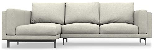comfortly Nockeby 2-Sitzer-Sofa mit linker Chaiselongue-Schonbezug, handgefertigt, kompatibel mit Nickelby-Sofa mit Chaiselongue, linke Seite, nur Bezüge (strapazierfähig, cremefarben)
