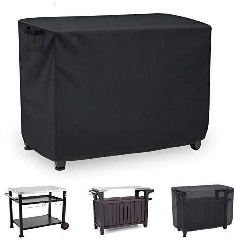 Hoedia 132 cm Outdoor Prep Tischabdeckung für Keter Unity XL Tragbarer Tischaufbewahrungsschrank, BBQ Prep Tischabdeckung und wasserdichte, Kücheninsel, (schwarz)