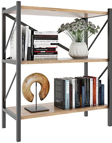 VCM Wood Metal Storage Stand Shelf Bookcase Decorative Books Stand Shelf Insasi 2 Wood Metal Storage Stand Shelf Bookcase Decorative Books Stand Shelf Insasi 2 Honey oak