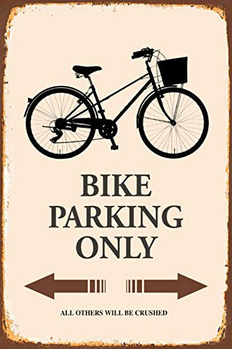 DekoDrom® Blechschild 20x30 cm BIKE parking only Parkplatz für Fahrräder Wand Deko Bar Kneipe Sammler Geschenk