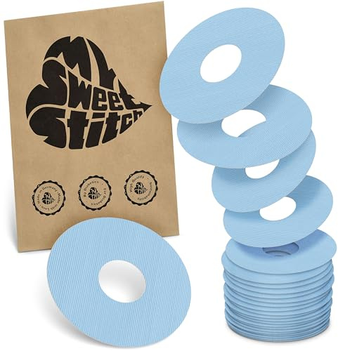 MySweetStitch 25 Ringpatches für FreeStyle Libre 3/3 Plus rund Ice Blue | Stabilisiert ablösende Ränder, Mitte bleibt frei, wasserfest und flexibel, bis zu 15 Tage Halt