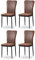 JaHECOME 4er Set Esszimmerstühle mit Kunstleder-Bezug, hoher Rückenlehne, Gitter Leichtbau Design, Essstuhl mit Metallbeine, für Esszimmer Küche Wohnzimmer (4, braun)
