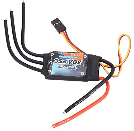 Socobeta RC Brushless ESC Bidirectionnel 30A Brushless ESC Contrôleur de Vitesse électrique pour Hélice sous-Marine de Bateau de Voiture RC