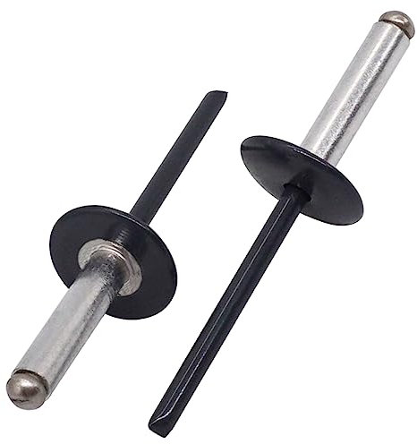 SKIR'CO (100 uds) Remaches ciegos de aluminio con brida grande 4,8 x 20 mm, Mandril de acero inoxidable, RAL 7016 Gris antracita