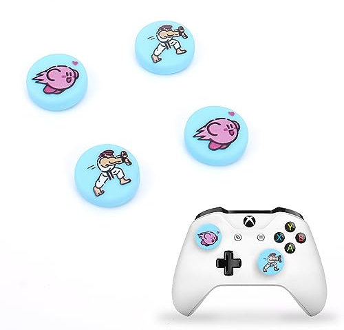 DLseego Thumbstick Capuchons Compatible avec PS4 PS5 Xbox 360 Xbox Controller,Souple Silicone Contrôleur Joystick Capuchons,Analogique Bâton Capuchons Cover Accessoires-Bleu