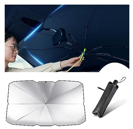 DFANCE Sonnenschutz Auto Frontscheibe,Windschutzscheibe Sonnenschutz,Sonnenschutz Auto Frontscheibe Innen,Autosonnenschutz Gladeshade,Faltbare Auto Windschutzscheibe Sonnenblende,360° Drehbar