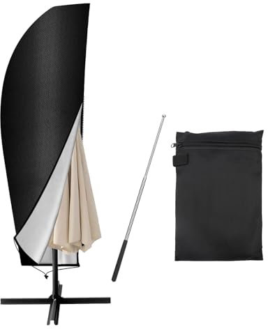 YIWONFU Housse Parasol Deporte avec Perche Télescopique, Housse Exterieur Impermeable Bache Parasol en Tissu Oxford 420D, Résistant aux Intempéries, aux UV aux Parasols de 2 À 4m(265x40/70/50cm)
