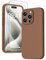 GOODVISH 3 in 1 Case for iPhone 15 Pro Case, [2X HD Screen Protector][Upgraded Camera Protection] Shockproof Liquid Silicone Soft Microfiber Lining Smooth Protective Phone Case Cover 6.1, Brown