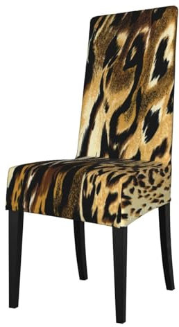 VhoMes Stuhlhussen, Leopard, Löwe, Tigerfell, Fell, gestromt, Bedruckt, Esszimmerstuhl-Schutzbezug, dehnbarer Stuhlbezug für Hotel