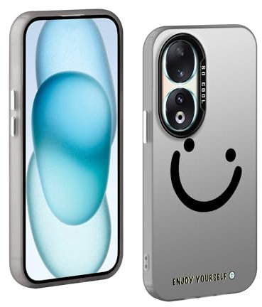 TAUYN Funda para Honor 90 5G, Cara Sonriente Patrón Diseño Carcasa, PC Ultradelgado Anti-choques Protección Case, Negro