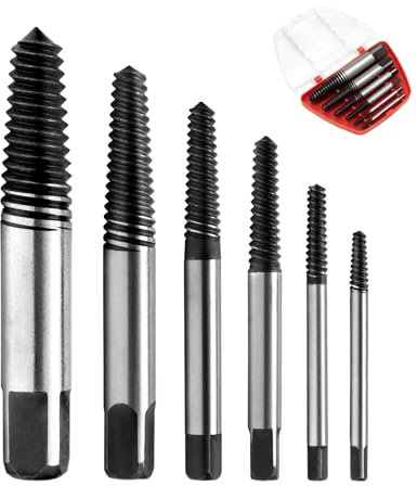 HAIMAYEE Schraubenausdreher Set Profi 6-teilig HSS Ausdreher, Schrauben Ausdrehwerkzeug, Linksdreher Set, Schraubenentferner M3-M25