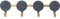 Kare Design Wandgarderobe Indigo, Blau, Garderobenleiste mit 4 Haken, Stahl Haken, 16x55x4 cm (H/B/T)