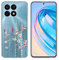 Kaywzo Hülle für Honor X8a,Transparent TPU Handyhülle mit Gemälde Blume Muster,Ultradünn Stoßfester Schutzhülle,Schön Silikon Cover Case-3