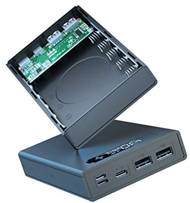 Qyrugcxs DIY 5X18650 Power Bank Case Caja de Almacenamiento de Carga de BateríA PortáTil Desmontable Shell CX5 con IluminacióN LED Sin BateríA