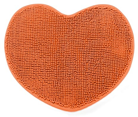 SWEET HOME - Saugfähiger, Rutschfester Badteppich aus Chenille-Mikrofaser in Herzform, ideal als Teppich für Schlafzimmer, Kinderzimmer und Küchenteppich, rutschfest, waschbar, Mehrzweck-Badematte 60