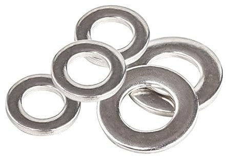50 rondelles plates M2.5 (OD = 5 mm, 0,5 mm d'épaisseur), acier inoxydable 304/18-8, finition unie, rondelles plates