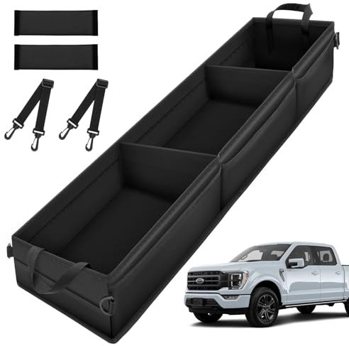 Autofit Untersitz-Aufbewahrungsmöglichkeit – LKW-Untersitz-Werkzeugkasten mit 3 herausnehmbaren Trennwänden für Ford F150 SuperCrew Cab & Crew Cab 2017–2024 F250 F350 F450 F550 Super Duty