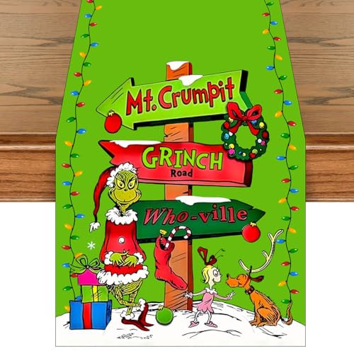 Weihnachtsdeko Tisch Tischläufer, Mode Weihnachten Tischläufer, Saisonnal Winter Küche Tisch Dekoration Drinnen Urlaub Party Dekor (40x140 cm)
