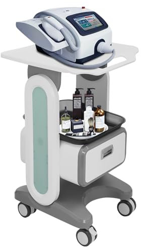 TESUGN Medizinischer Wagen mit Schublade, Kosmetikwagen SchöNheit Arbeitswagen Salon Trolley Desktop Beauty GeräTewagen Friseursalon Mit Aufbewahrungskorb Mobil Beautywagen