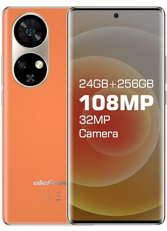 Ulefone Note 17 Pro Smartphone Offerta, 24GB RAM + 256GB ROM, Cellulari Offerta 108MP + 32MP Fotocamera con Schermo da 6.78 Pollici, 5050mAh Batteria Android 13 Smartphone Dual SIM 4G/OTG/NFC-Arancia